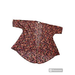 Lularoe Topper Kimono Coverup oversized Small  Western cottage floral boho indie